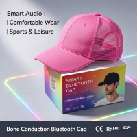 PINK Smart Voice Cap Bluetooth Hat earphone Hip Hop Baseball Cap Bone Conduction Bluetooth Headset Caps Magnetic Charging