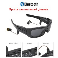 Mini Sunglasses Camera with Bluetooth Headset Sports Video Recorder Polarized Lens Sun Glass 1080P Camcorder for Running Cycling