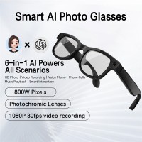 G2 ai Smart Glasses 800W Camera Voice Notes Photography Video Recording Bluetooth Call AI Image Recognition and Translation Black G2 ai Smart Glasses 800W Camera Voice Notes Photography Video Recording Bluetooth Call AI Image Recognition and Translation Black