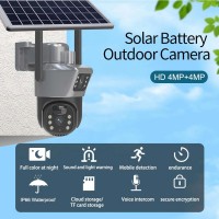 8MP 4K 4G Solar Camera Outdoor Wireless CCTV Surveillance Camera With Solar Panel Dual Lens PTZ IP Cam Security Protection
